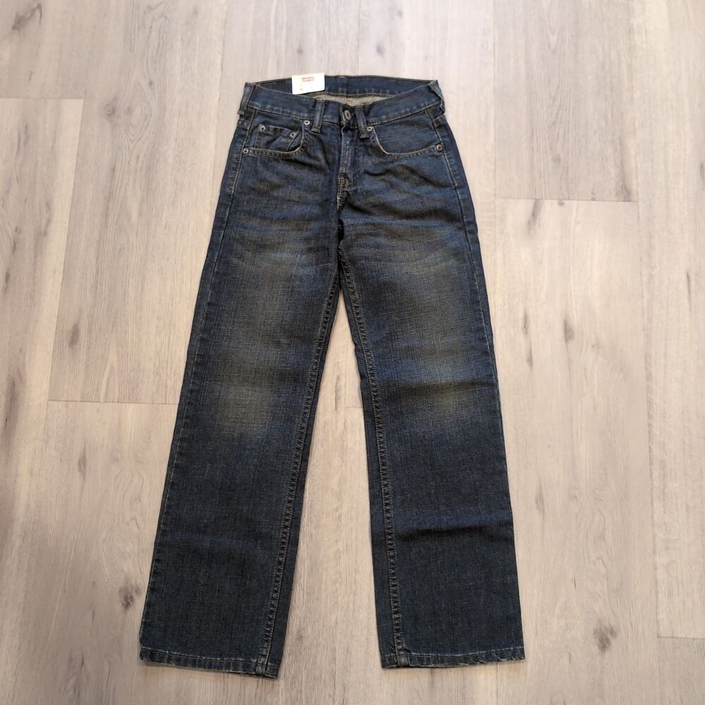Levis 569 Loose Straight 10 Slim Boys Jeans 23x25 Dark Wash Blue Denim